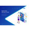 isometric personal data information app identity vector image
