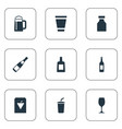set of simple water icons vector image