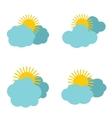 cloud icons with sun on white background vector image