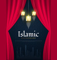 islamic background with golden arabic lanterns vector image vector image