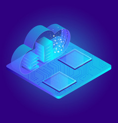 Isometric datacenter concept Royalty Free Vector Image