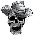monochromatic cowboy skull vector image