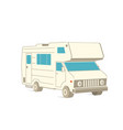 retro recreation vehicle camper camping rv vector image vector image