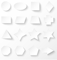 set of white basic geometric shapes with shadow vector image vector image