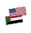 flags sudan and america on a white background vector image