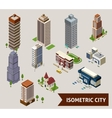 isometric city isolated icons vector image