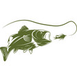 largemouth bass and lure design template vector image vector image
