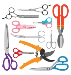 Set of cutting scissors Royalty Free Vector Image