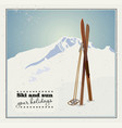 winter themed template with wooden old vector image vector image