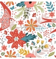 colorful seamless pattern with birds and blooming vector image vector image