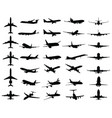 black silhouettes aircrafts vector image