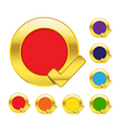 gold circle and check mark blank icons isolated vector image