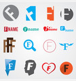 set of alphabet symbols of letter f vector image vector image