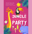 jungle patry exotic animals design template vector image vector image