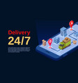 delivery service app isometric vector image vector image
