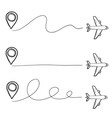 hand drawn plane track icon symbol for travel vector image