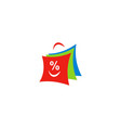 shopping bag discount logo vector image