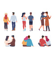 couple back view men and women pairs vector image vector image