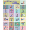 Large set of businessman character vector image