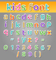 cute kids patchwork patterns alphabet vector image vector image