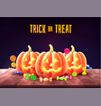 happy halloween poster jack lanterns gourd vector image