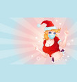 santa girl for christmas vector image vector image