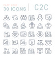 set line icons c2c vector image
