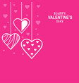 valentines day card with hanging decorative hearts vector image