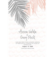 wedding invitation with palm leaves vector image