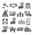 auction icons set on white background vector image