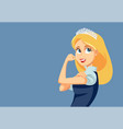 strong feminist princess cartoon vector image vector image