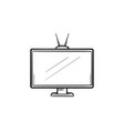 tv set hand drawn outline doodle icon vector image