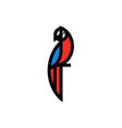 bold line icon or logo template of macaw parrot vector image vector image
