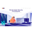 cyber security concept isometric landing page vector image