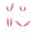 easter rabbit ears masks collection vector image