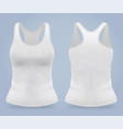 front and back woman sport t-shirt sportswear vector image vector image