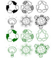 different design of recycle symbols vector image