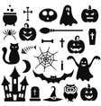 halloween icons isolated on white vector image