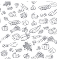 seamless pattern with hand drawn vegetables vector image