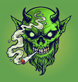angry devil marijuana smoke vector image vector image