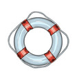 hand drawn sketch of lifebuoy in red and blue vector image vector image