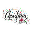 christmas greeting card merry lettering vector image vector image