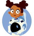 little girl wearing an astronaut costume vector image