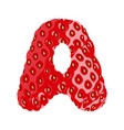 strawberry font letter a alphabetical character vector image vector image