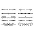 divider border old separator black silhouette set vector image