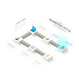infographic 6 steps isometric timeline conveyor vector image vector image