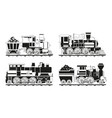 monochrome pictures of vintage trains vector image