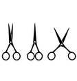 black isolated cutting scissors vector image vector image
