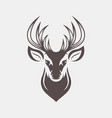 deer head with horns antlers hand drawn vector image vector image