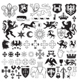 heraldic symbols and crosses vector image